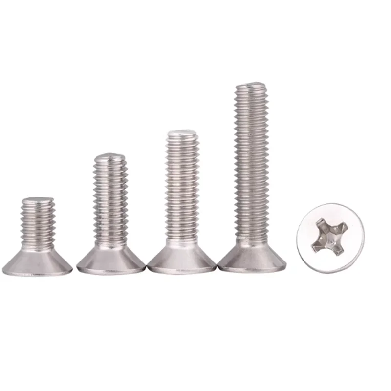Gb819 Din965 M1 M1.2 M1.4 M1.6 M2 M2.5 M3 M4 M5 Stainless Steel 304 Phillips Flat Countersunk Head Micro Machine Screw