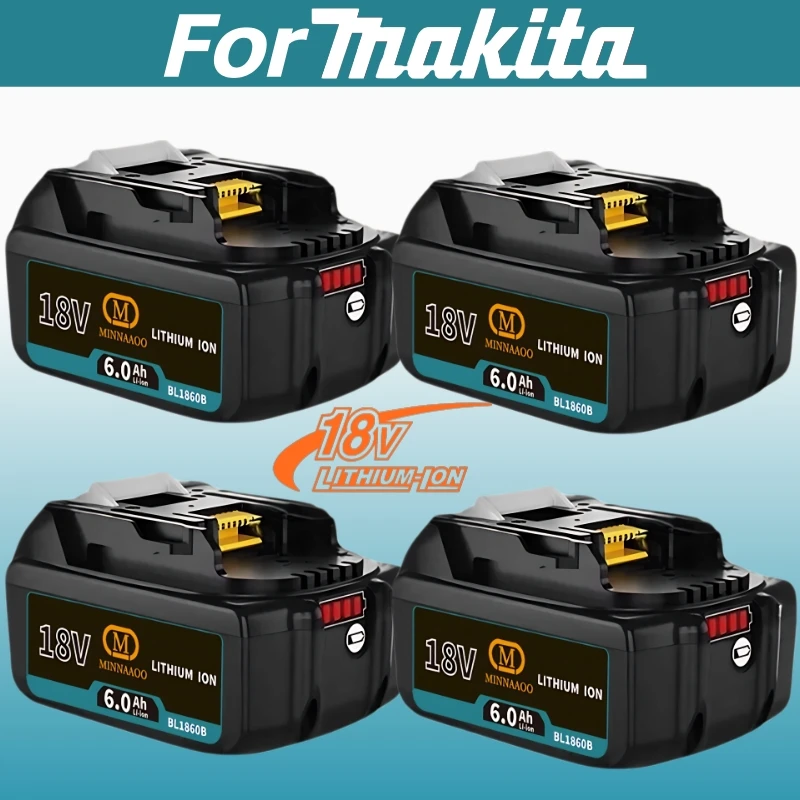 

NEW For Makita 18V Battery 6Ah Li-ion battery For Makita BL1860B BL1850 BL1830 DHP482RFX9 for Cordless Drills Fast Charging