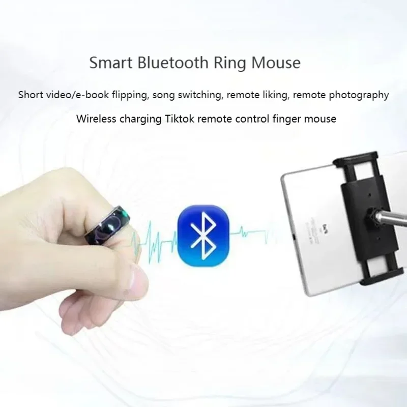 

Mini Ring Mouse Tiktok E-book Page Flipping Remote likes and Photos Portable Remote Control Bluetooth Finger Mouse For Tablet