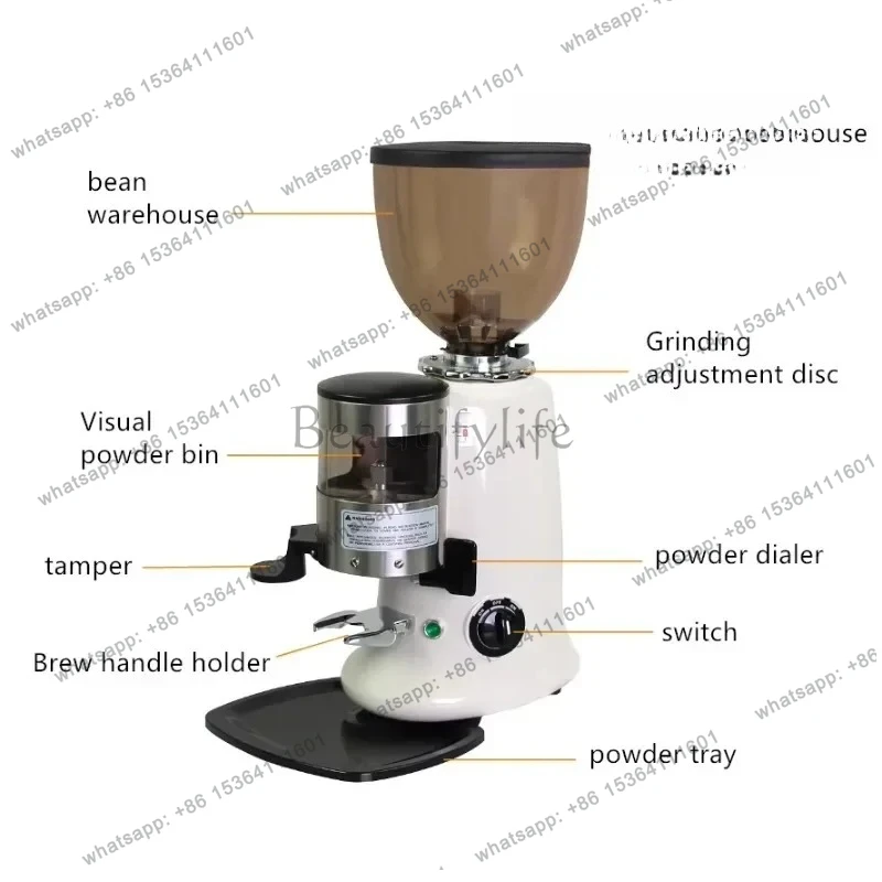 Flat Commercial Coffee Grinder Professional Electric Coffee Bean Grinding Machine Burr Coffee Tea Espresso