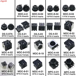 오디오 비디오 커넥터 S-비디오 PCB 마운트, 원형 DIN 마이크로 잭 터미널 PCB, 4 핀, 6 핀, 8/9 핀, Din 소켓, 실버 톤 PS2, 1 개