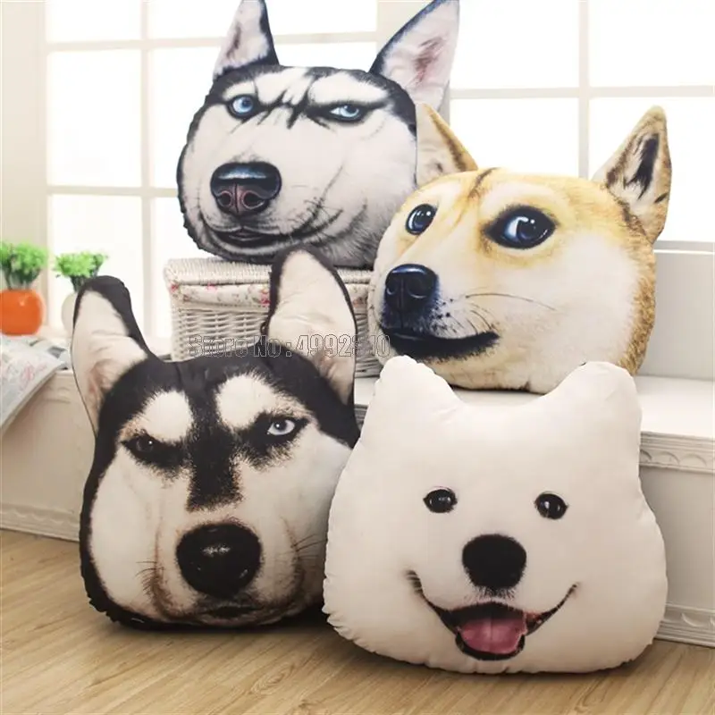 Husky Alaska Samoyed Doge Pillow Cushion Dog Doll Plush Stuffed Toy