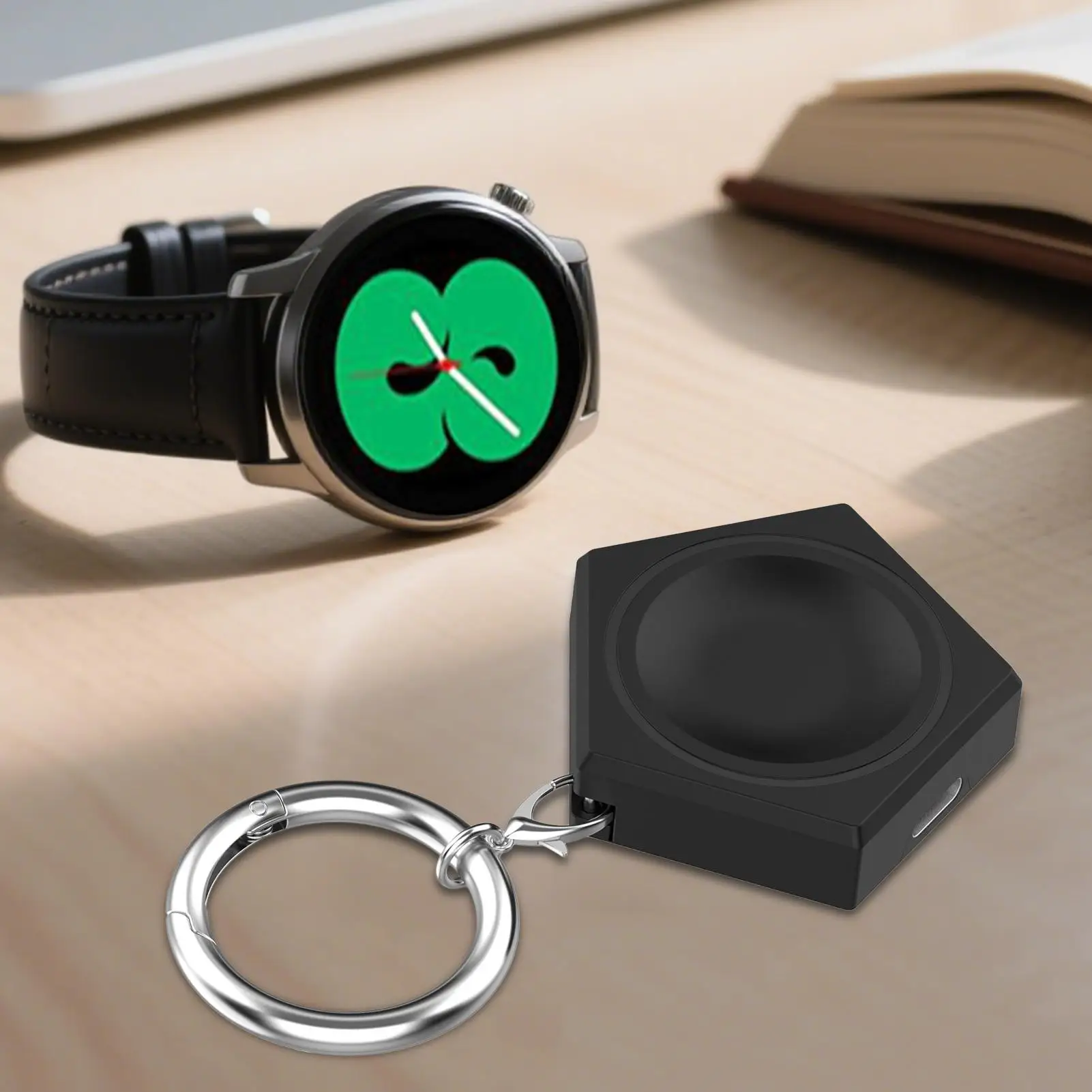 Oplader voor horloge Draadloze oplader Sleutelhanger Vijfhoekige dock-sleutelhanger Draagbare magnetische horloge Draadloze snellader voor werk thuis