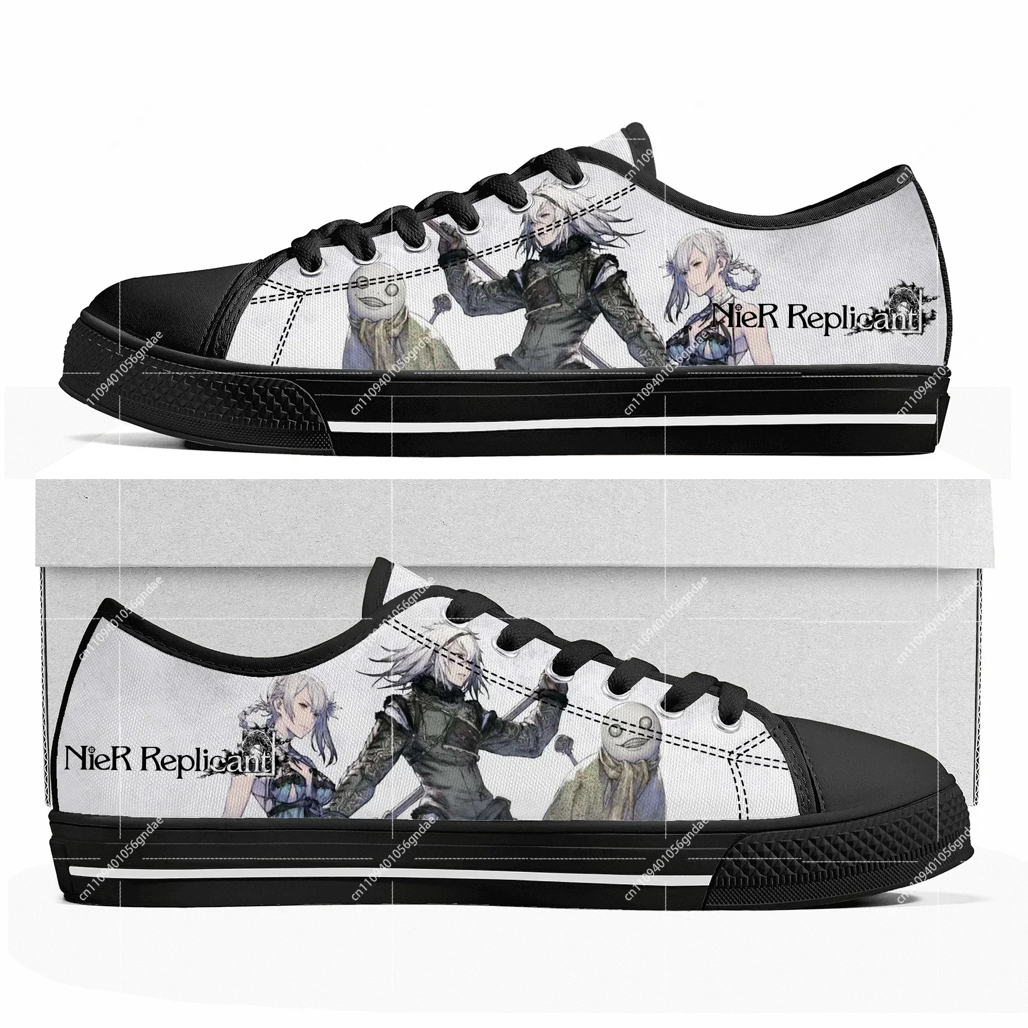 

Nier Replicant Custom Low Top Sneakers Cartoon Game Womens Mens Teenager Shoes Casual Tailor Made Canvas Sneaker