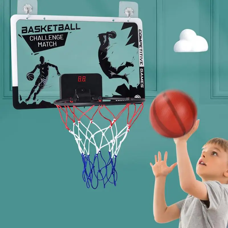 Basketball Hoop Game Door & Wall Indoor Basketball Hoop For Kids With LED Lighting Wall Mounted Kids Toy Basketball Training