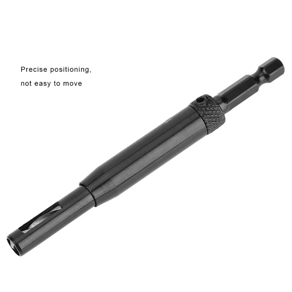 7pcs Spring Loaded Self Centering Drill Bit Set Black Coated 1/4 Inch Hex Shank Hinge Drill Bit Set 5/64'' to 1/4'' Sizes