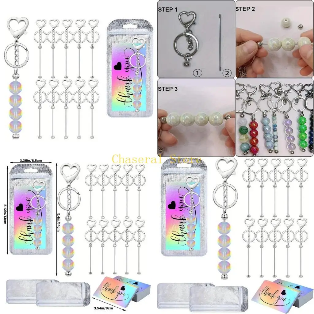 

E7CE 10x Beadable Beadable Craft Set Communicions Подтверждение Свадебное крещение подарок