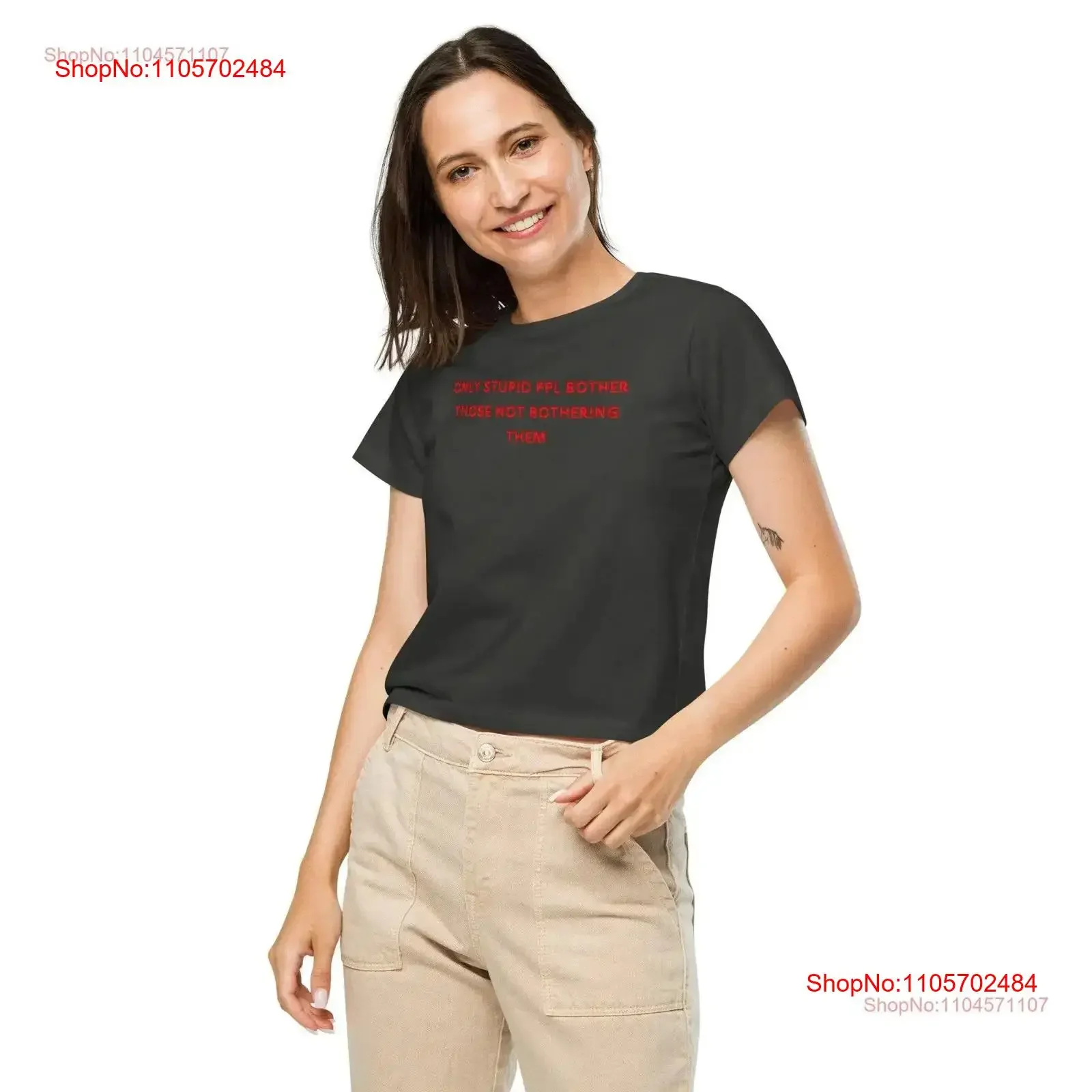 CautionLine Stupid Bothers Women s Men's high waisted T Shirt vintage Washed designer clothes Slightly Unisex Comfortable homme