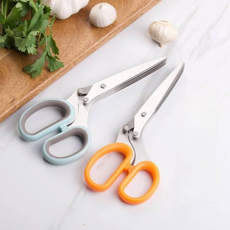 

ZWICKE Multifunctional Muti Layers Stainless Steel Knives Kitchen Scissors Scallion Cutter Herb Laver Spices Cook Cut Scissor