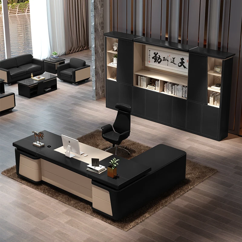 Light Luxury European Boss Table Simple Modern Secretary European Storage Desks Standing Organizer Designer Bureau Furniture
