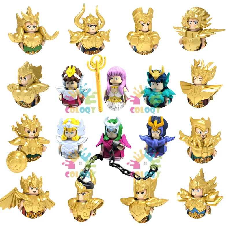 

Kids Toys Comic Cartoon Building Blocks Saint Seiya Golden Warrior Athena Mini Action Figures Toys For Kids Christmas Gifts