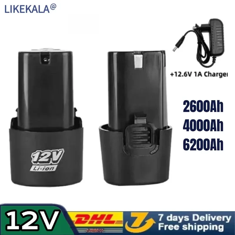 LIKEKALA 12V 6200mAh Batteria ricaricabile universale agli ioni di litio per cacciavite elettrico Trapano elettrico Mini smerigliatrice angolare PowerTools