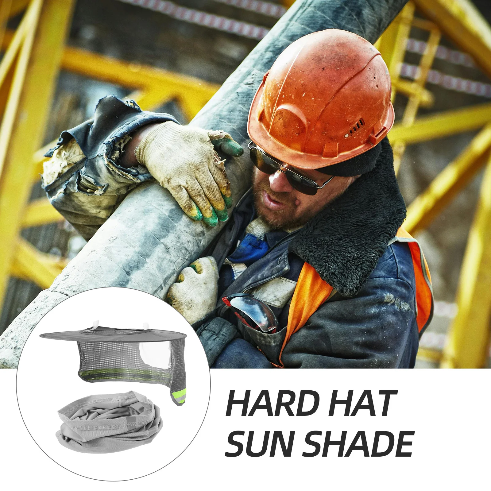 

1Set Hard Hat Sun Shade Full Brim Neck Shield Breathable Mesh Visor Construction Work Cover Hard Hat Brim Guard
