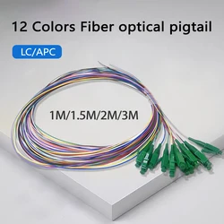 12-Core Bundle Pigtail Fiber Optical Colorful Pigtail LC/APC 0.9mm1M-3M FTTH Single Mode Simplex High Quality  Fiber Pigtail