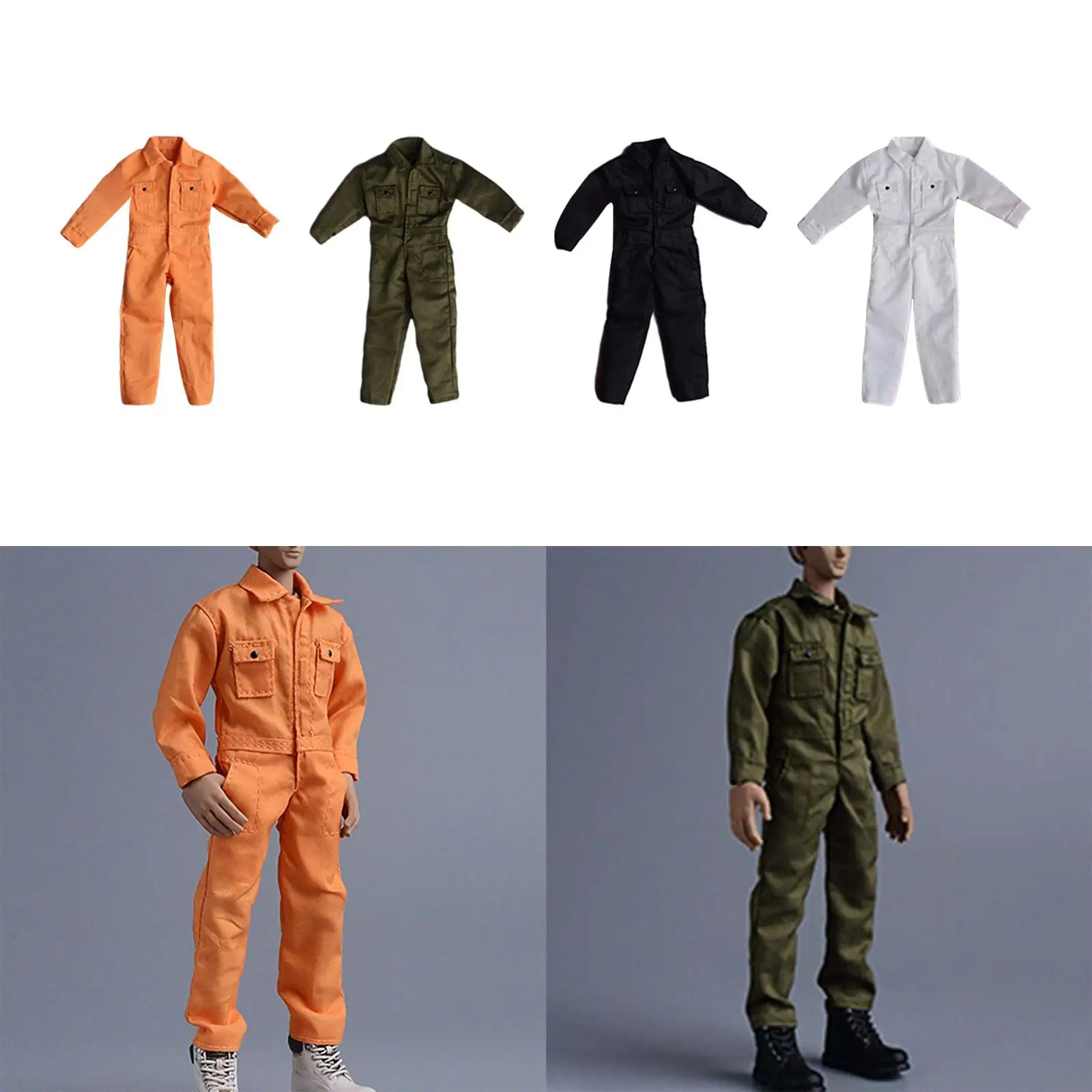 Ropa de figuras de acción a escala 1/12, mono de tela para hombre, ropa para muñecas, ropa en miniatura para muñecas de figuras corporales masculinas de 6 pulgadas