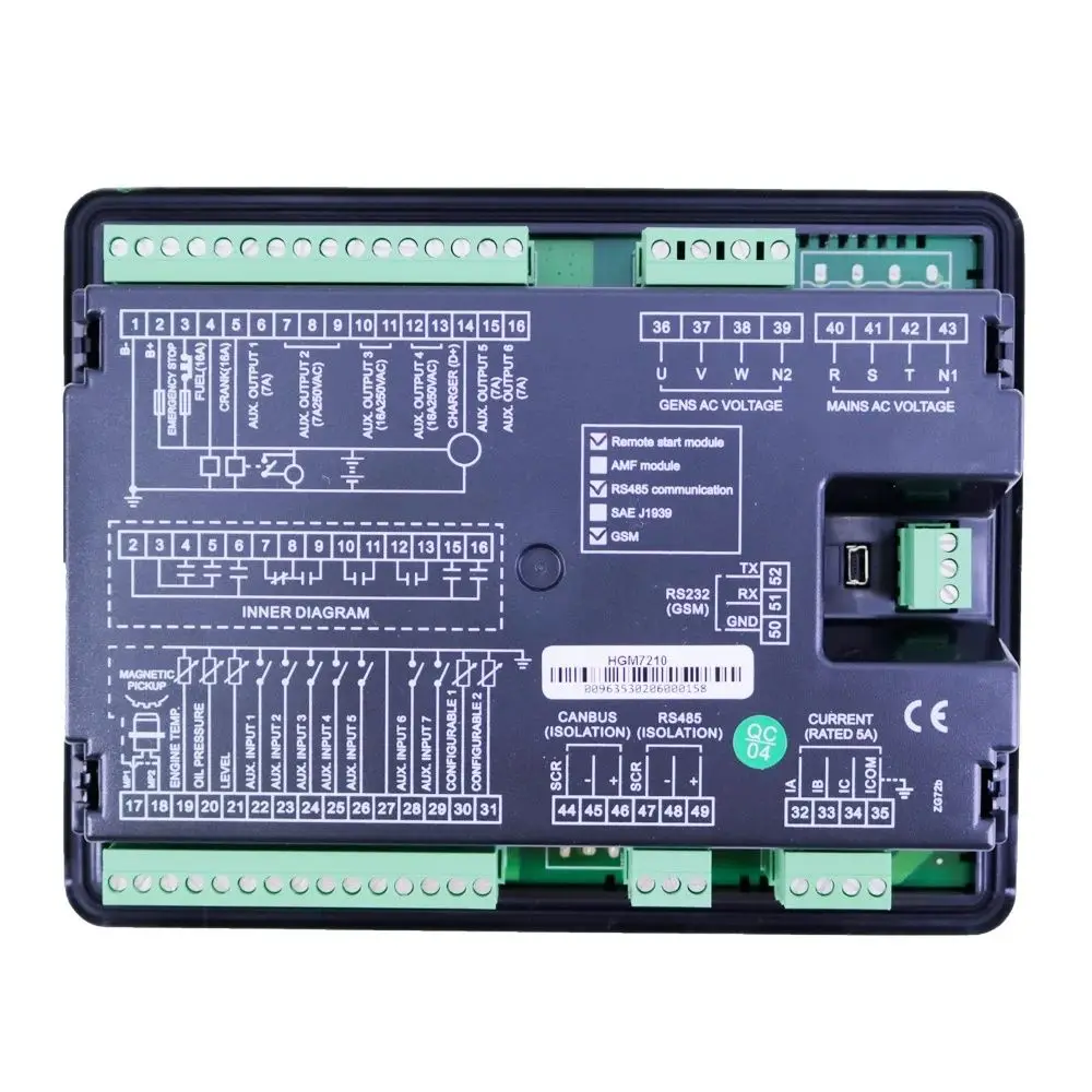 Imagem -03 - Painel Controlador Genconjunto para Gerador Smartgen Hgm7210