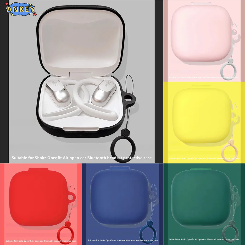 Per Shokz OpenFit Air Case T511 Custodia protettiva per auricolari Anello anti-caduta in morbido silicone Auricolari Bluetooth senza fili Shell da trasporto