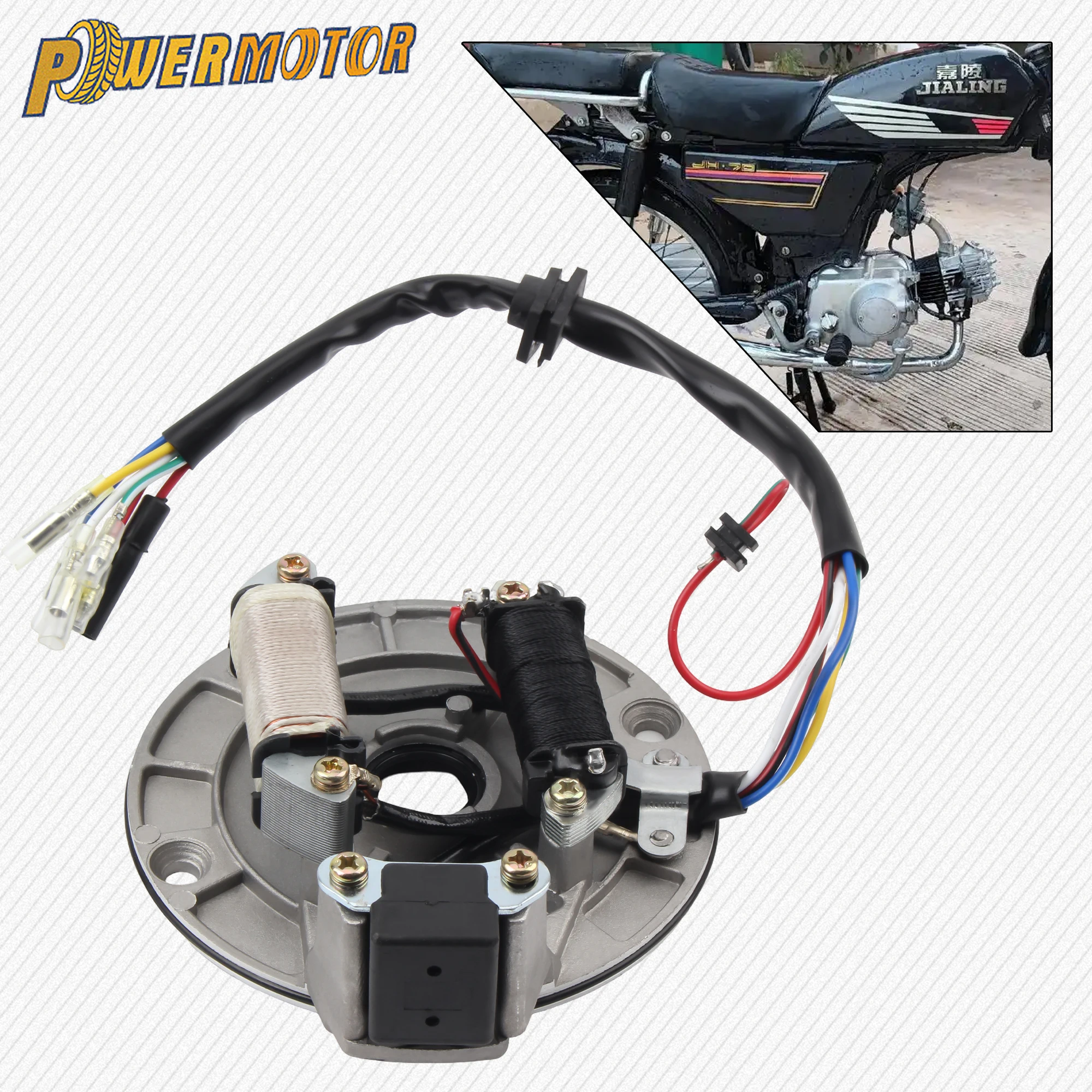 

for 50cc 70cc 90cc 110cc 125cc Motorcycle Ignition 2 coil Magneto Stator Plate Rotor for Taotao Sunl DirtBike ATV Quad Modified