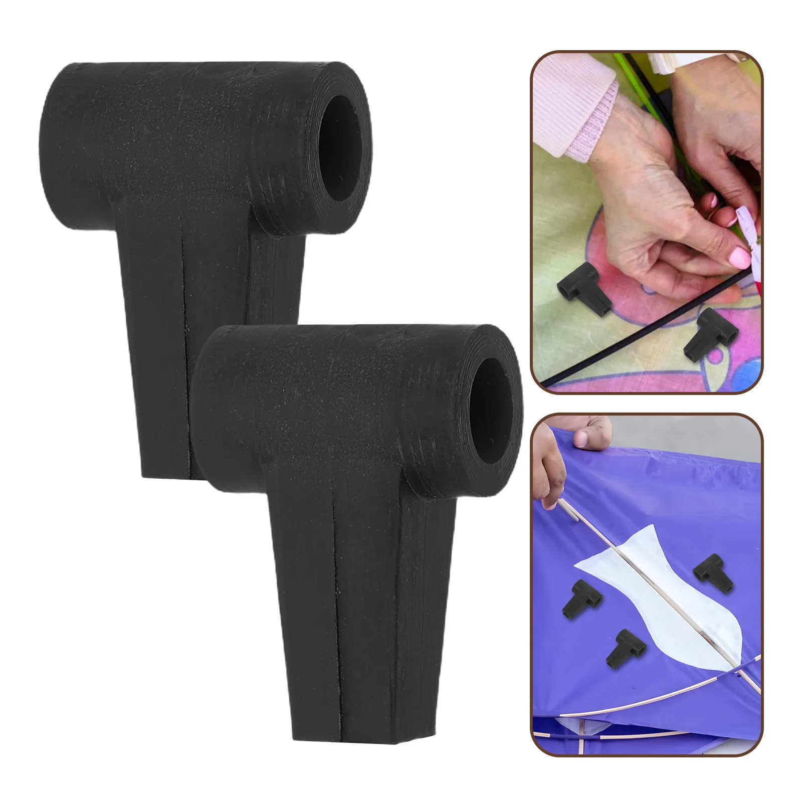 

6 Pcs Frames Connector for Kite Stick DIY Supplies Accessories Plastic Connecting Rod Black