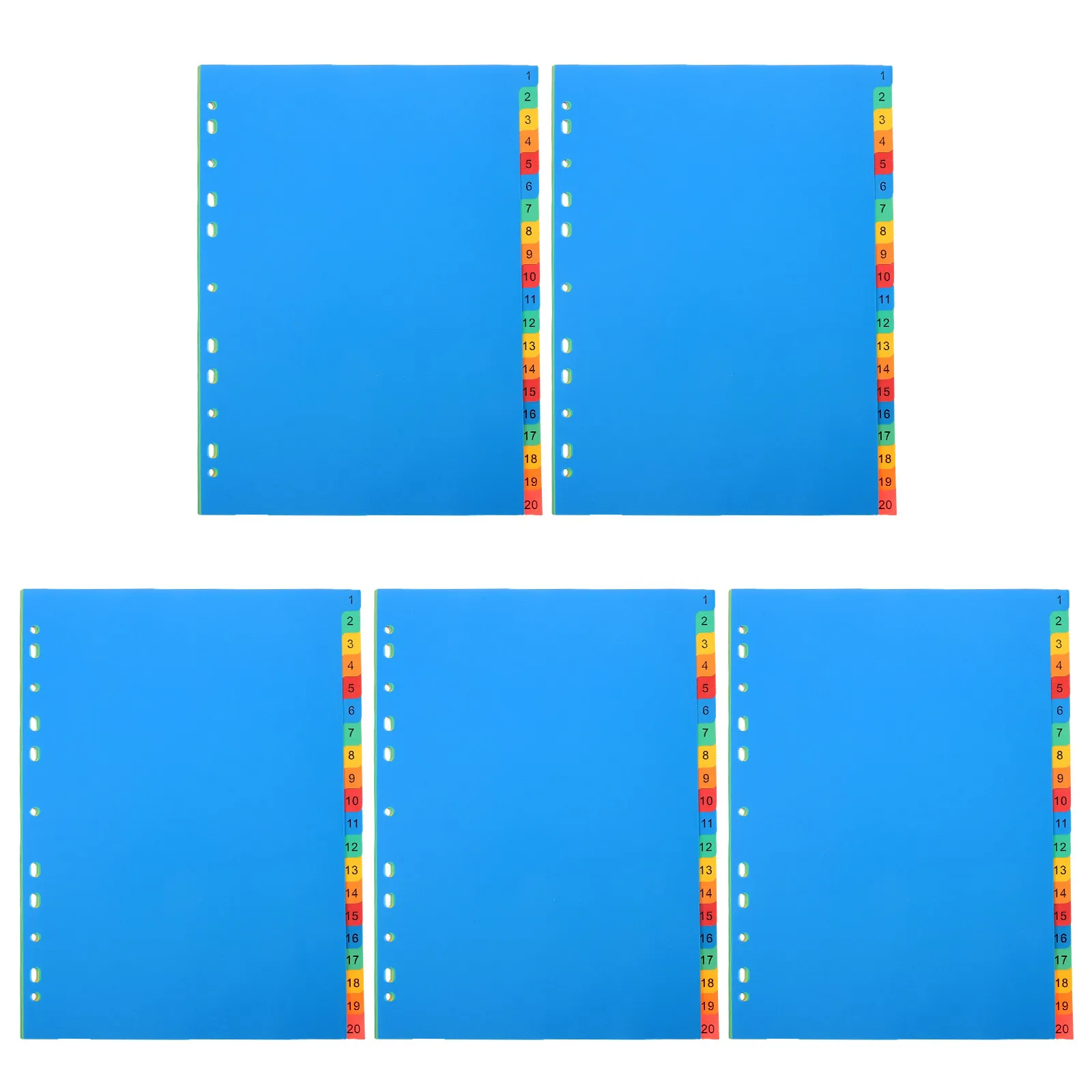 

5Pcs Binder Dividers Multi-Color Plastic Office Binder Tabs A4 Folder Inner Core Professional File Folder Supply School