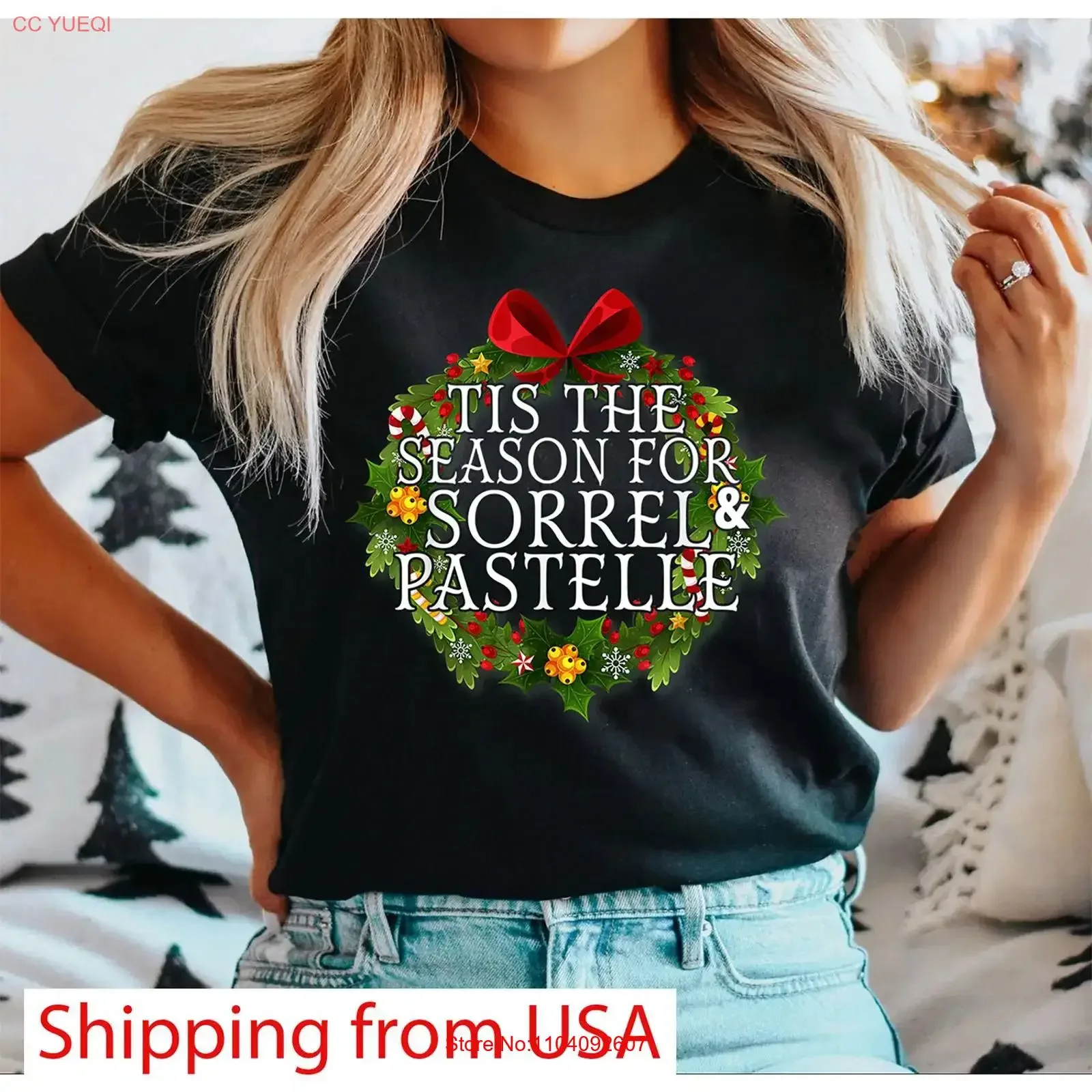 Tis The Reason For Sorrel Pastelle Christmas Apparel T Shirt 1 vintage Washed Stylish Top For Everyday Wear Breathable Soft