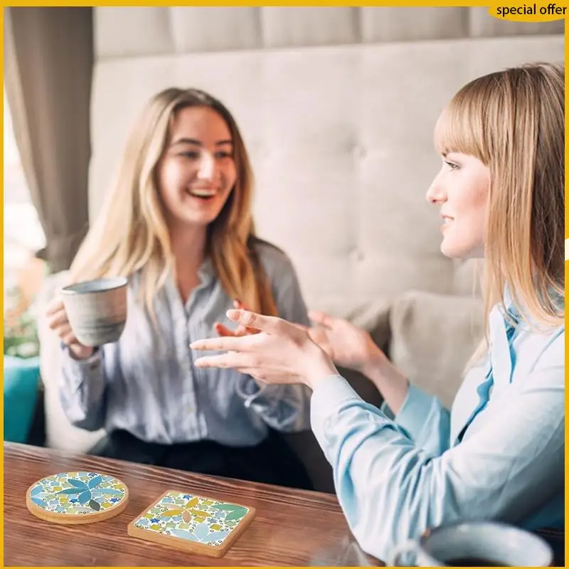 

A50I Набор из 3 предметов DIY Мозаика в виде листьев Набор для рукоделия DIY Бамбуковая мозаика Набор подставок DIY Стеклянная мозаика Плитка Ремесла Домашний декор Подарок на день рождения