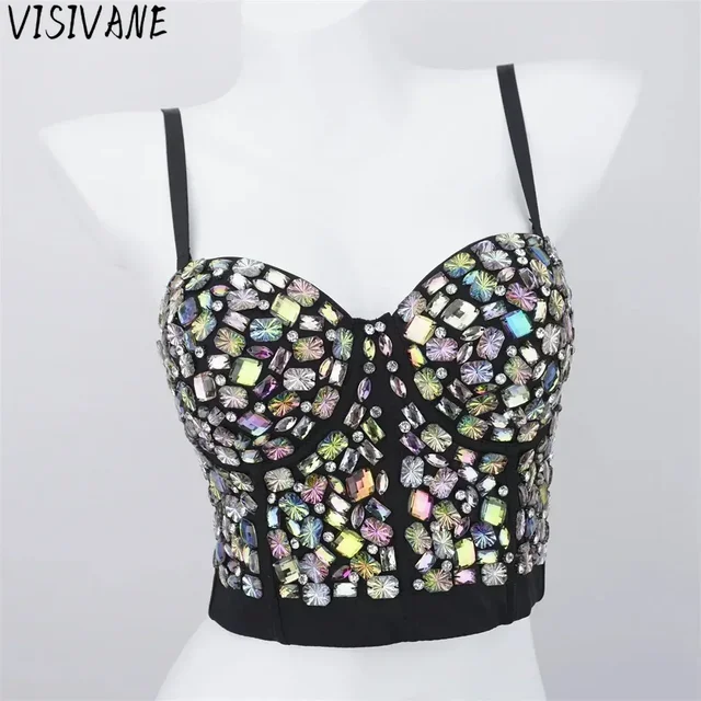 Modne ubrania Tank Sling Stage Dance Wear Casual Women Clothing Y2k Tops Corset Streetwear Sexy Club Party Summer Elegant