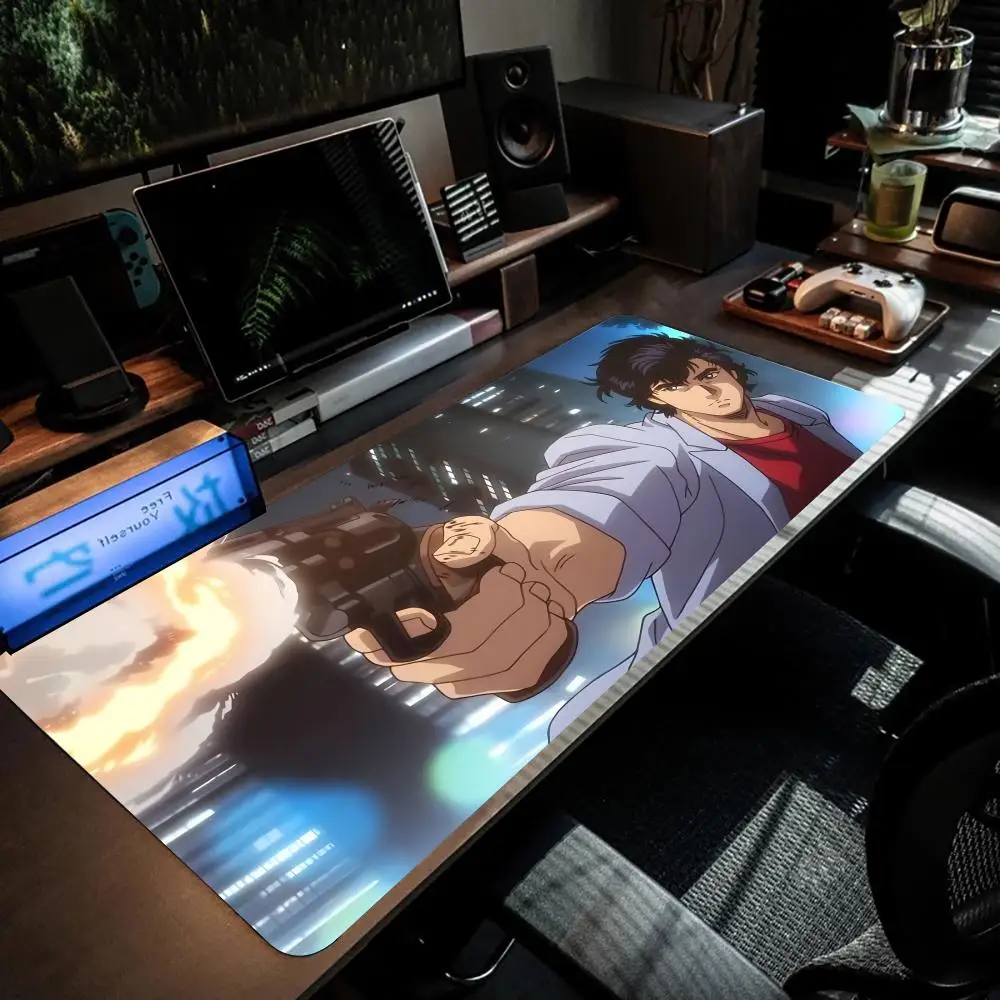 C-City Hunter Mouse Pad Keyboard Mouse stitch Mouse pad,Gaming Accessories,Long Desk Mats,PC Parts XXL90x40cm