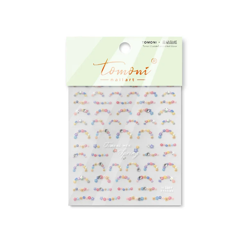 Adesivi per unghie con stringa di fiori colorati 5D decalcomanie per fiori primaverili in rilievo di alta qualità adesivo artistico creativo per decorazioni per unghie