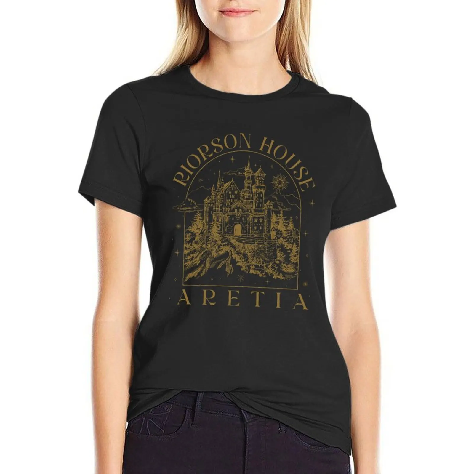 Eisen Flamme Riorson Haus Aretia Vintage T-Shirt einfache süße Tops Western T-Shirts für Frauen