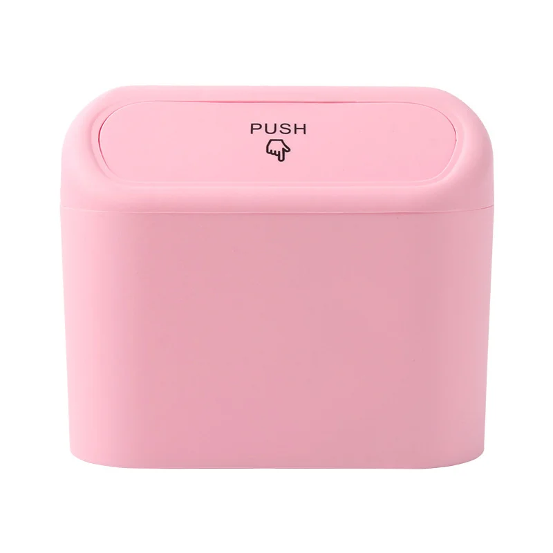 1Pc Mini Car Desktop Trash Can With Lid, Multifunctional Waste Bin for Car Home Office Art Storag