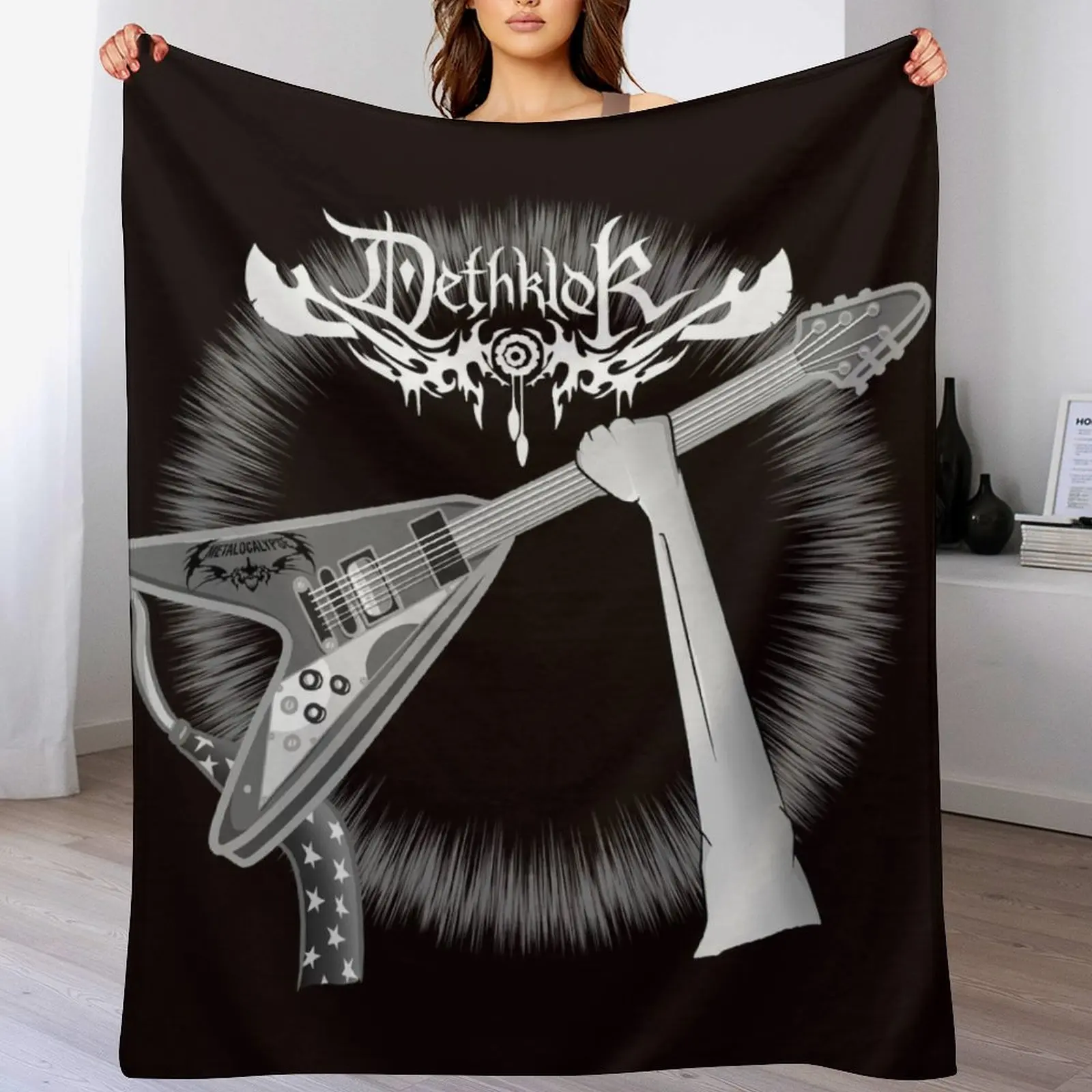 

Metalocalypse Dethklok Throw Blanket Thermals For Travel Bed linens Multi-Purpose Personalized Gift Blankets