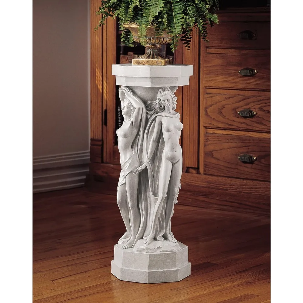 

Column of Maenads Display Pedestal Sculpture Sculptures and Figurines 29 Inch Home Decoration Ornaments Polyresin Antique Stone