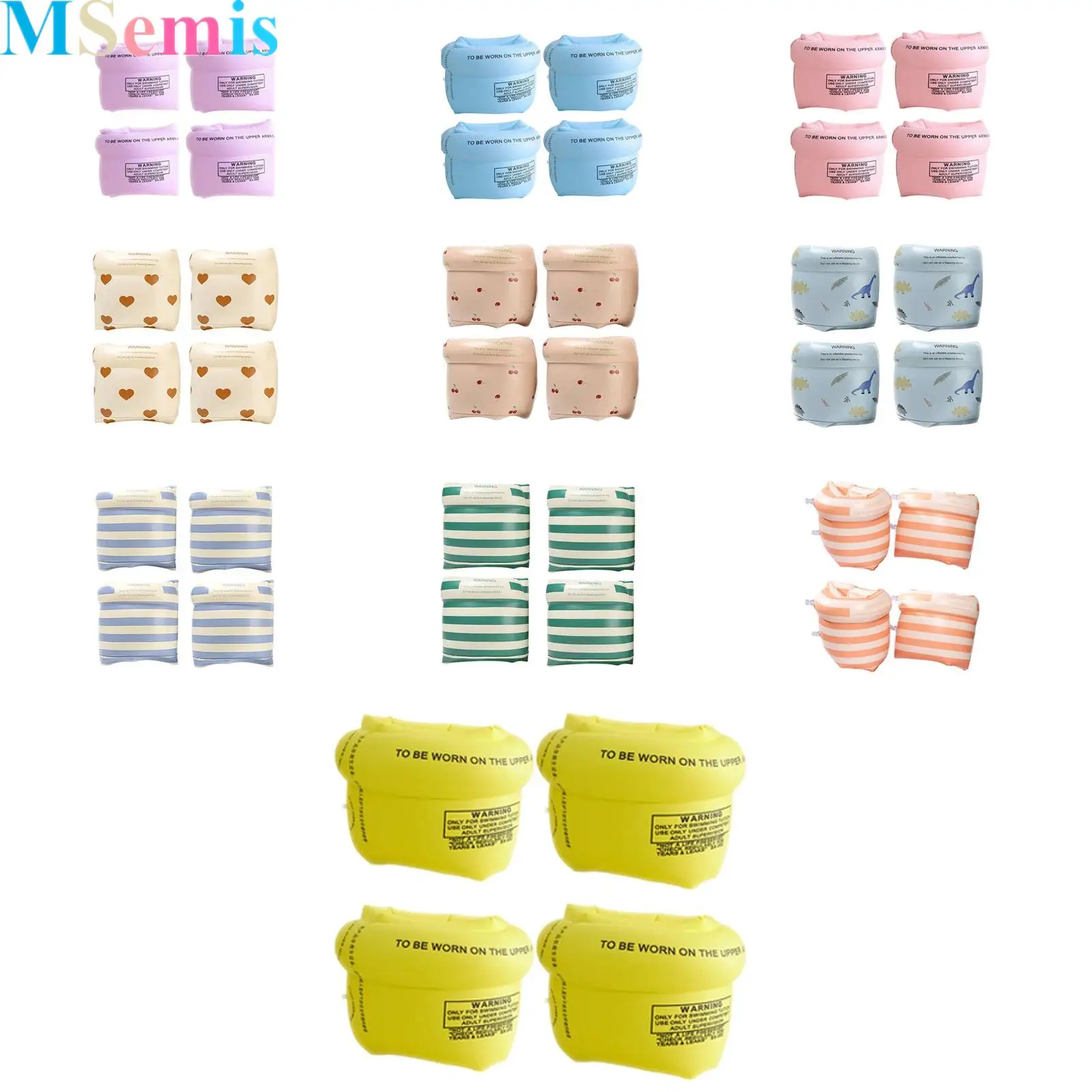 2 Pairs Arm Swimming Rings for Kids Children Adults Pool Floats Arm Bands Inflatable Swim Rings Pvc Arm Bands Floater Sleeves