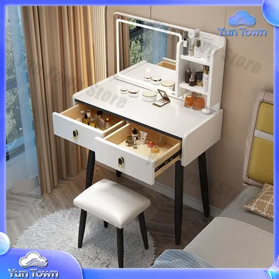 Competitive Price High Quality Led Light Mirror Multiple Storage Drawers Vanity Setup Ideal Dressing Table