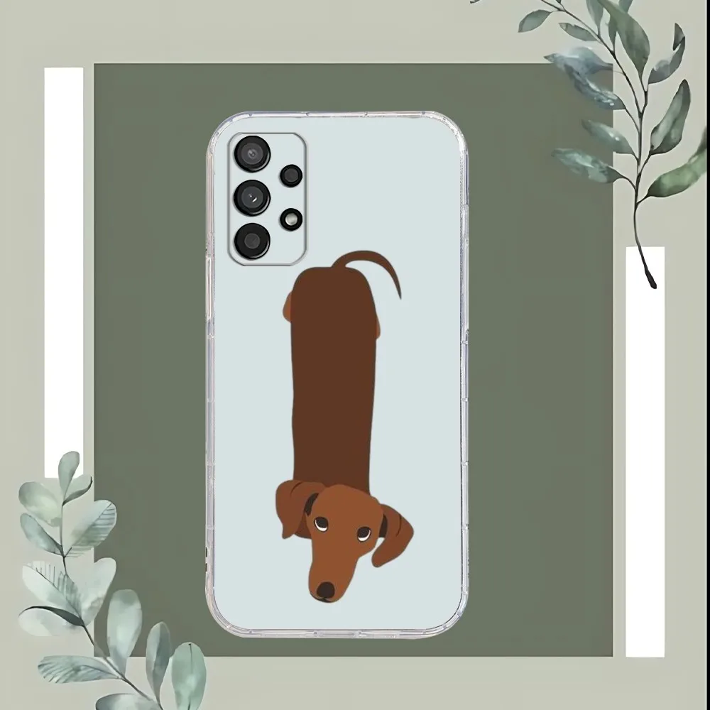 Dachshund Silhouette Dog Phone Case For Samsung Galaxy A52 A12 A51 S21 Edge S22ULTRA S23 S20LITE Plus Ultra Transparent Cover