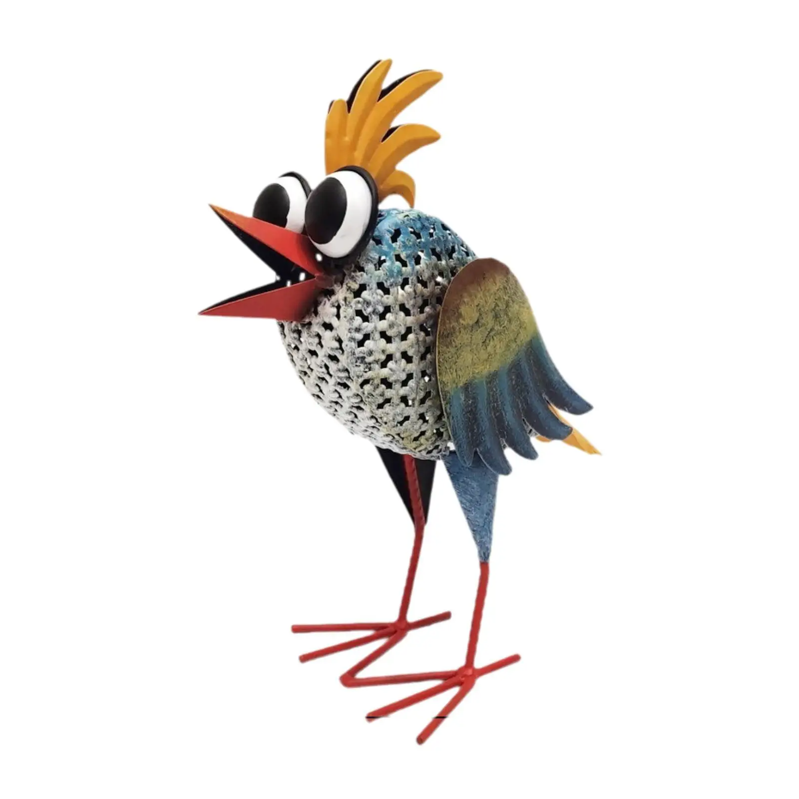 3D Metal Bird Statue Lawn Ornament Decorative Colourful Lifelike 11x5x12.2inch for Pond Pool Decor Multifunctional Sturdy