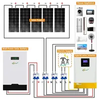 Solar power off grid hybrid system home use kit For 3KW 5KW 3000W 5000W inverter battery panel