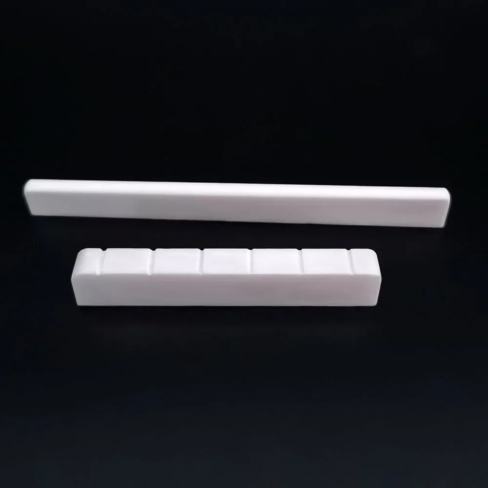 Sillín de guitarra clásica de 6 cuerdas + tuerca, accesorios de guitarra con puente de hueso blanco