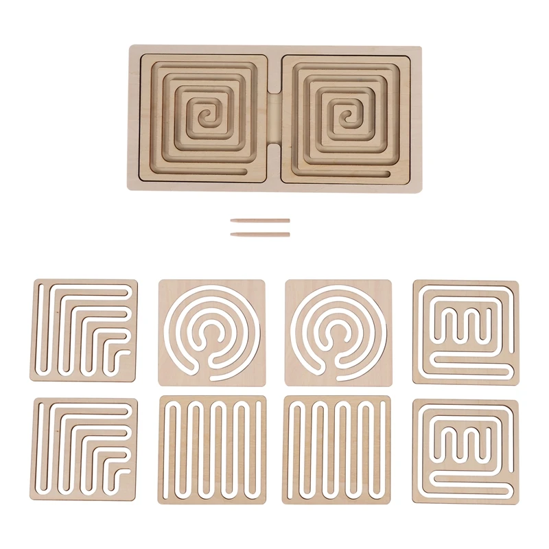 Wooden Maze Toy Left And Right Brain Development Maze Toy Maze Activity Board Pen Control Training Board