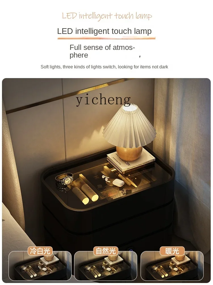 TQH master bedroom bedside table light luxury high-end bedroom designer Internet celebrity chest bedside storage cabinet