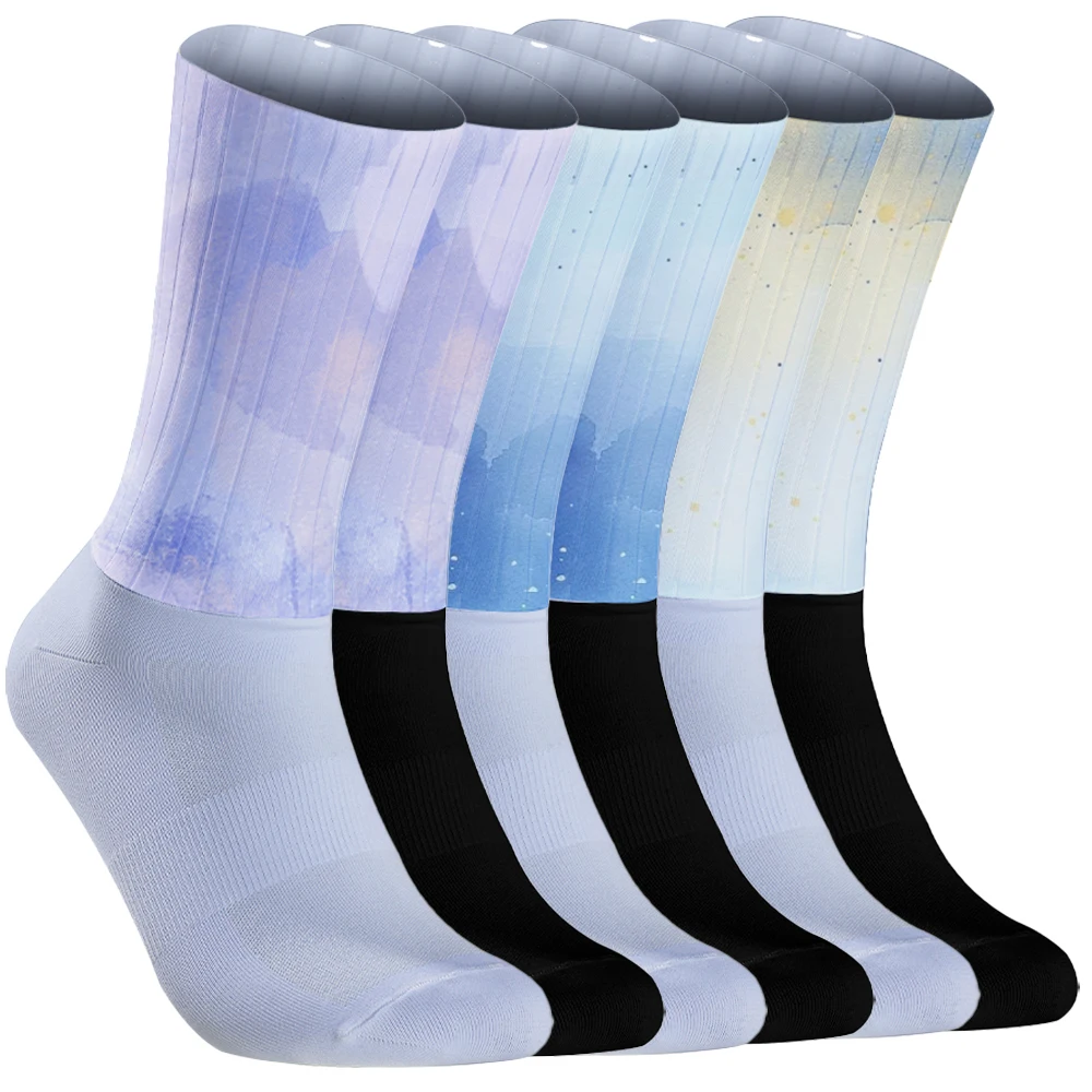 

2025 New Breathable Bicycle Sock Outdoor Racing Running Socks Stripe Dot Cycling Socks Top Quality Professional Brand Sport
