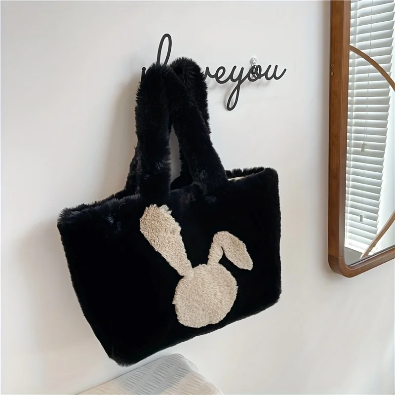 Cute Large Capacity Rabbit Bag for Women 2023 New Online Red Plush Toy Bag Plush Mobile Phone Bag Chain Strap Cross Handmade