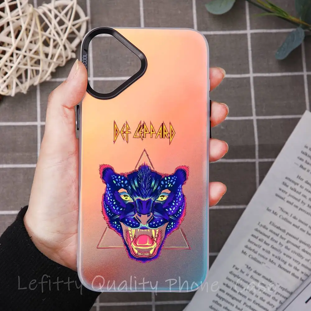 

D-Def L-Leppards Band Phone Case For IPhone 17 16 15 14 13 12 11 Plus Pro Max Multicolor Aurora Shockproof Funda Cover