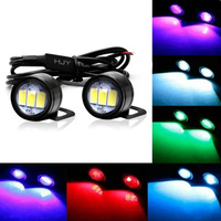 2pcs LED Strobe Motorcycle Light Headlight Fog Lamp High Power 12V White Moto Accessories Flashing Eagle Eye Lamp Driving Light