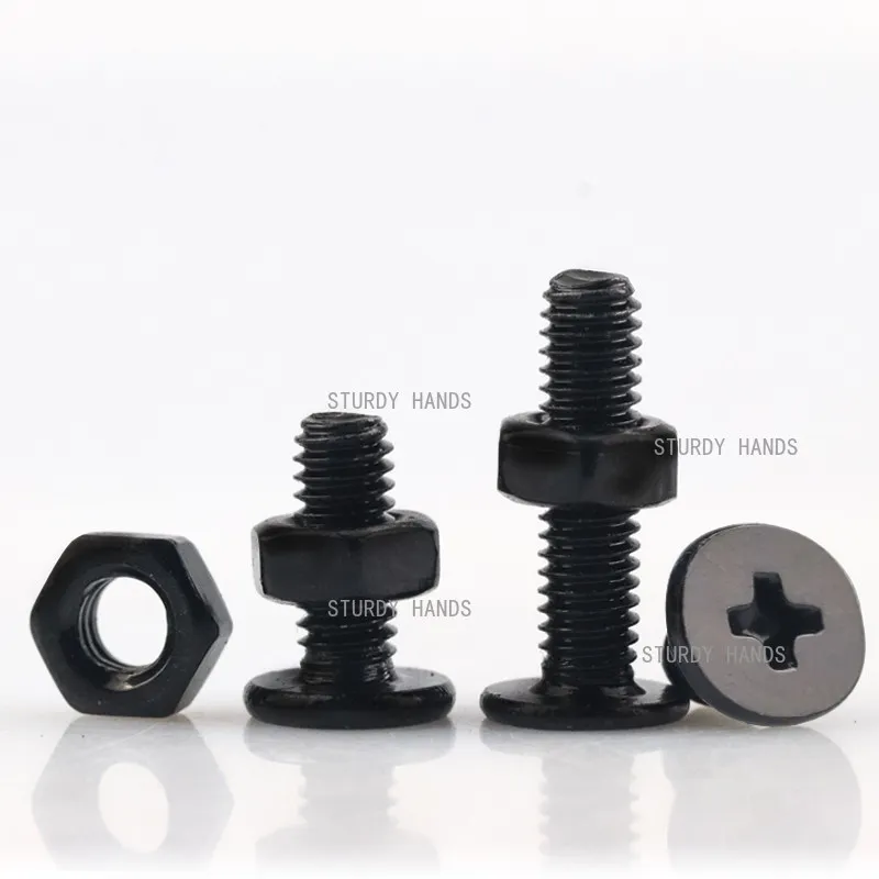 20pcs stainless steel black nuts cross shaped thin head flat head screws notebook screws hardware accessories