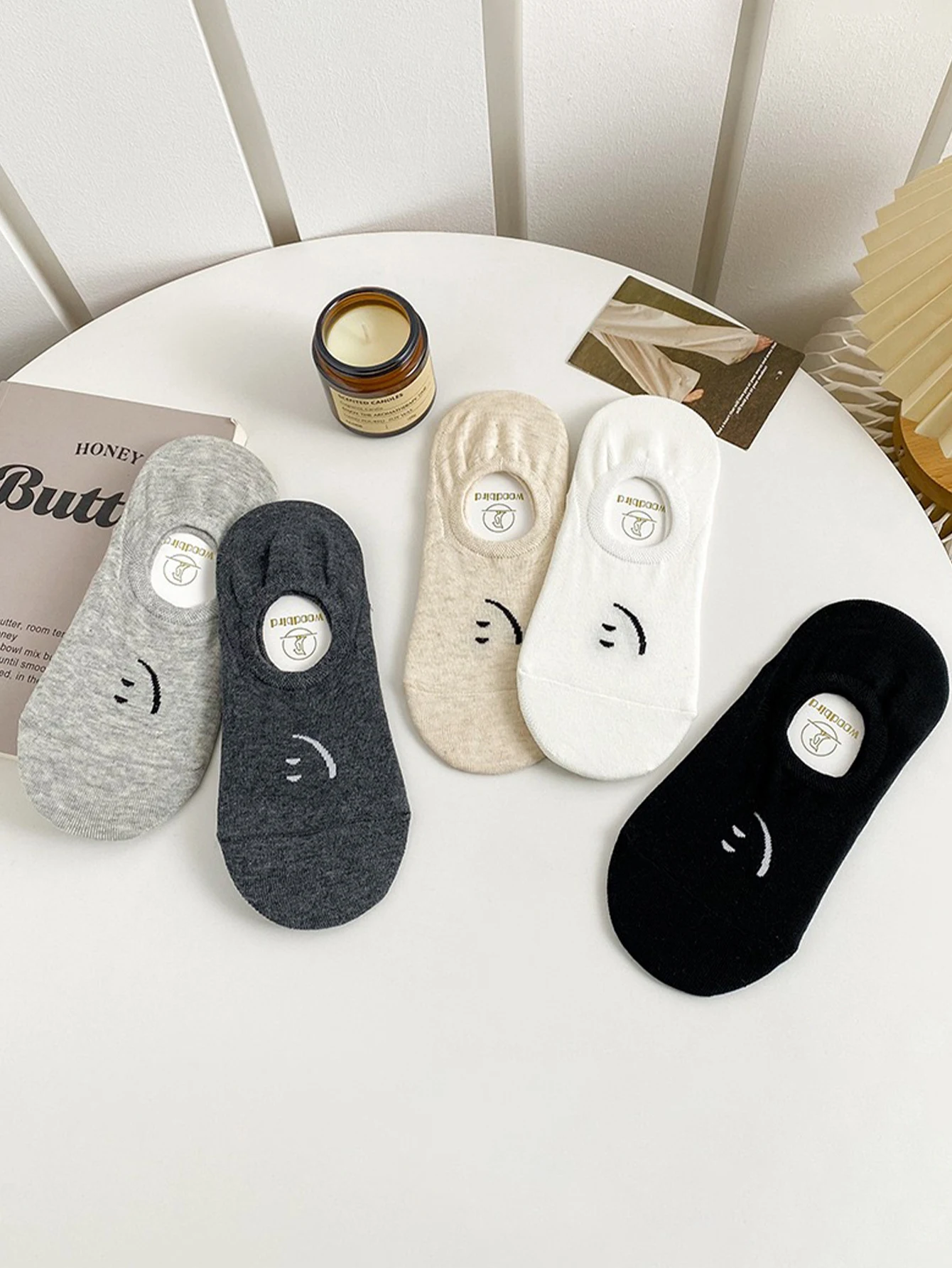 1/10/20/30/40 Pairs Ladies No Show Socks,Solid Color Random Pattern,Minimalist Casual Breathable SoftComfortable Invisible Socks