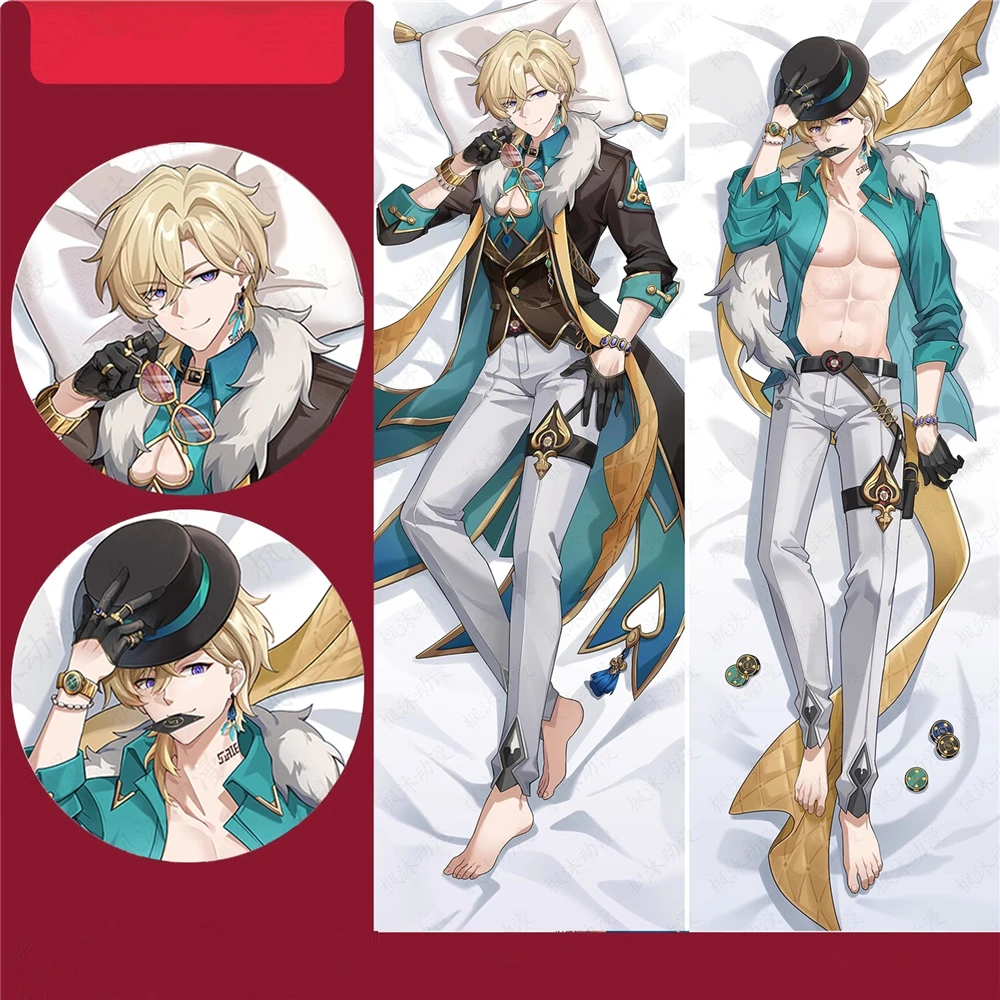 

Game Honkai Star Rail Aventurine Cosplay Costume Peach Skin Dakimakura Pillow Case Hugging Body Prop