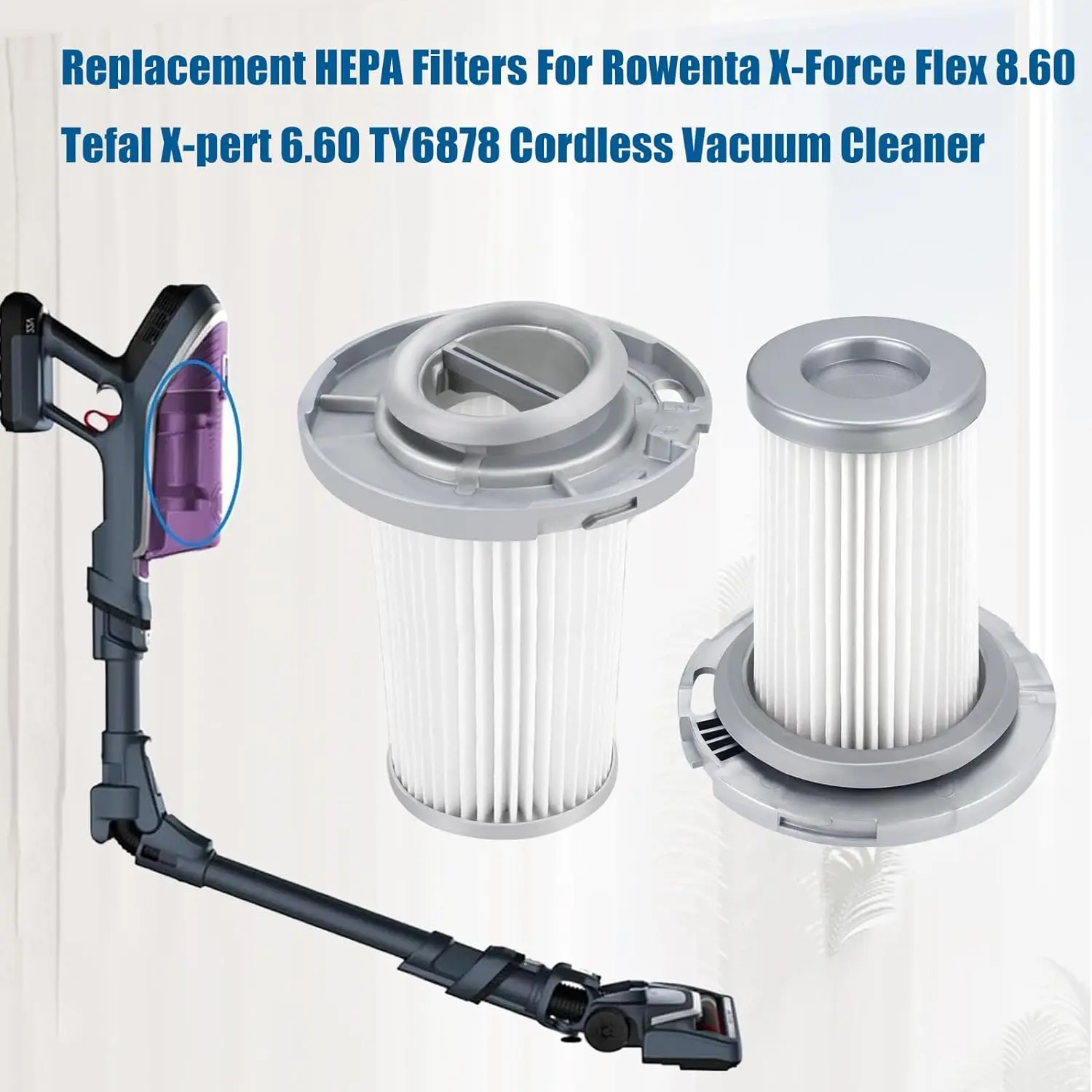 交換用Hepaフィルター,コードレス掃除機用,x-pert 6.60 ty6878,部品番号zr009005,x-force flex 8.60