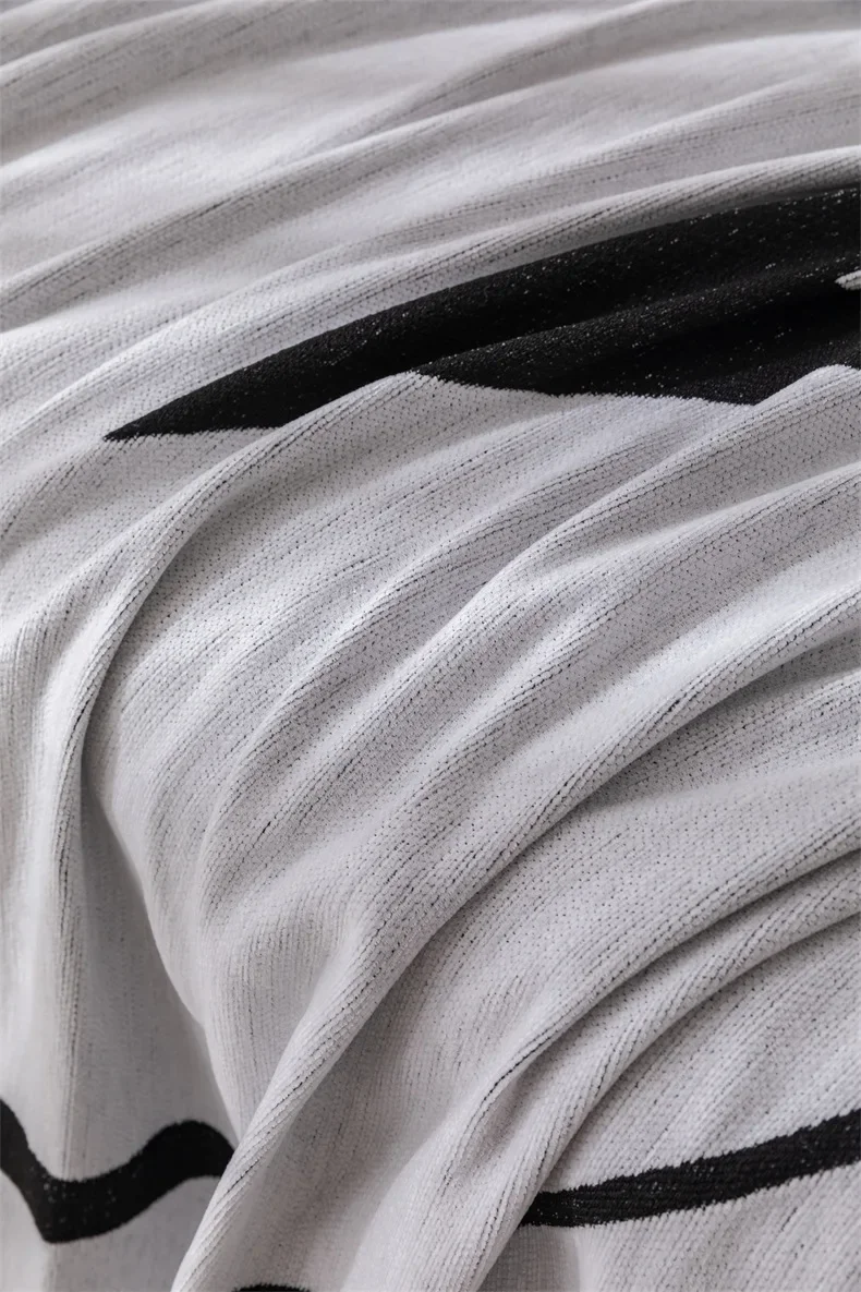 Europe Striped Sofa Towel Thick Cover Cloth Chenille Jacquard Universal Tassel Sofa Cover Anti Slip One Piece Backrest Towel 6